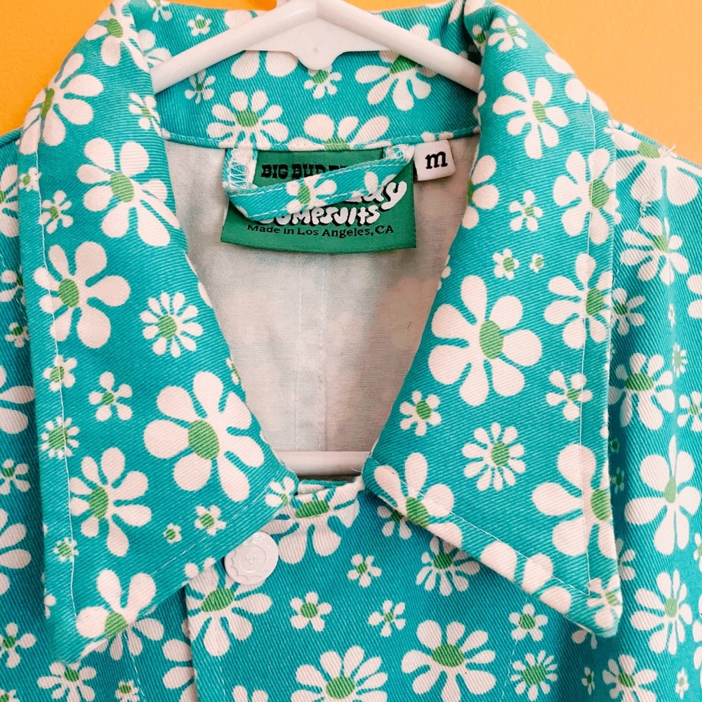 Big Bud Press Lazy Daisy Blue Long Sleeve Jumpsuit, Medium